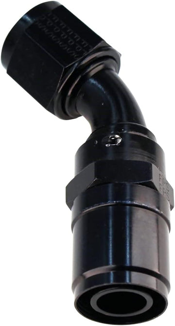Fitting, Hose End, Crimp-On, 60 Degree, 12 an Hose Crimp to 12 an Female, Aluminum, Black Anodize, Each
