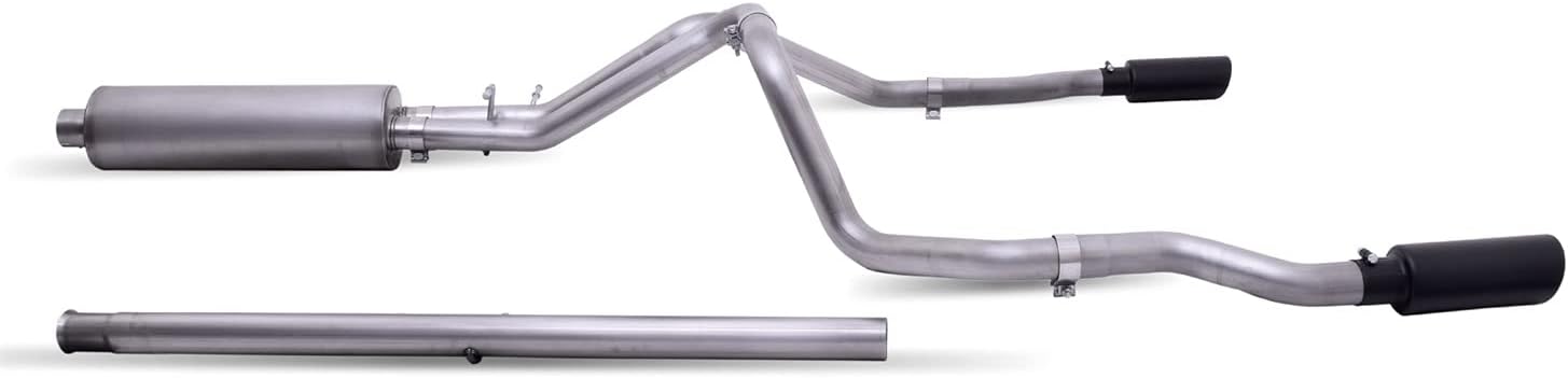 Gibson 19-22 GMC Sierra 1500 5.3L 3/2.5in Cat-Back Dual Split Exhaust System Stainless - Black Elite