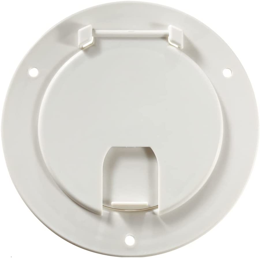RV Design B110 Deluxe Cable Hatch - Round Plr Polar White | SEO Expert