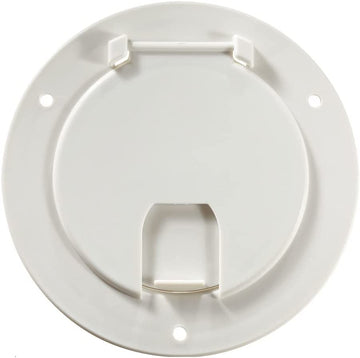 RV Designer Collection B110 Deluxe Cable Hatch Round Plr Polar White