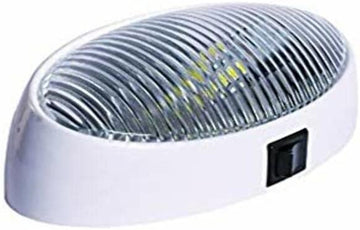 LED BW OVL PRCH LITE W/SW WHT-CLR