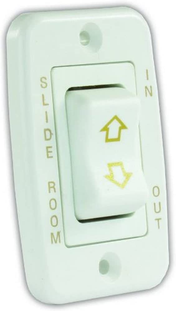 JR Products 12345 White Low Profile Slide-Out Switch with Bezel
