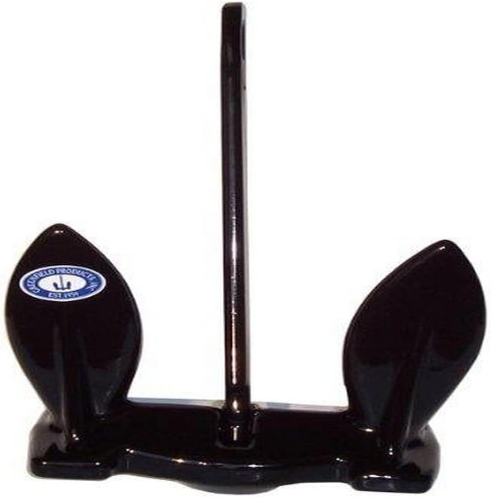 Greenfield Products Marine Black Coated Navy Anchor - 10-Pound Capacity 16-Pound