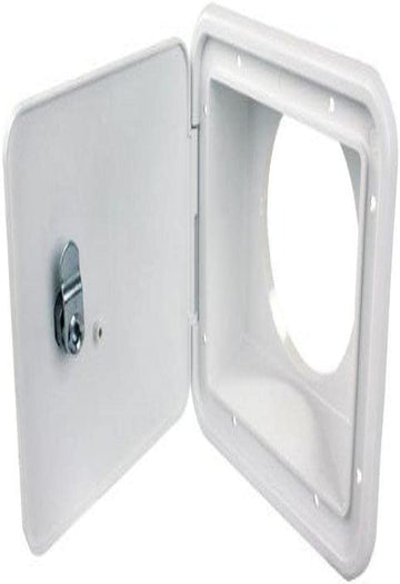 JR Products L8D82-A Polar White Thumb Lock for Sewer Hose/Storage Hatch