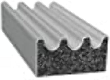 Trim Lok X113HT25 25 ft. EPDM Sponge D Ribbed Seal with PSA44; Black