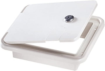 RV Designer Collection B150 Locking RV Electrical Hatch - 7.6 inch x 6.5 inch x 2 inch
