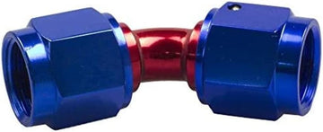 Redhorse Performance 8145-08-1 08 Female an/JIC Flare Swivel coupling-45 deg-red&Blue
