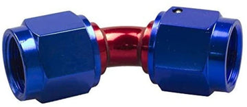 Red Horse Performance 8145-12-1-12 Female to Female an/JIC Flare Swivel Coupling -45 Degree - Red&Blue