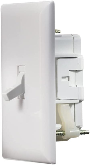 RV Designer S821, Self Contained Wall Switch with Cover Plate, White, AC Electrical, One