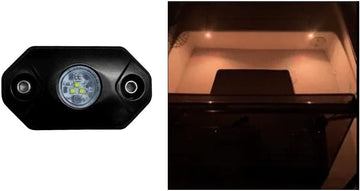 Black Oak Rock Accent Light - Amber - Black Housing
