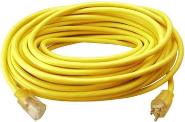 Southwire 2588SW0002 Outdoor Extension Cord- 12/3 American Made SJTW Heavy Duty 3 Prong Extension Cord- Great for Commercial Use, Gardening, and Major Appliances (50 Foot- Yellow) 50-Foot