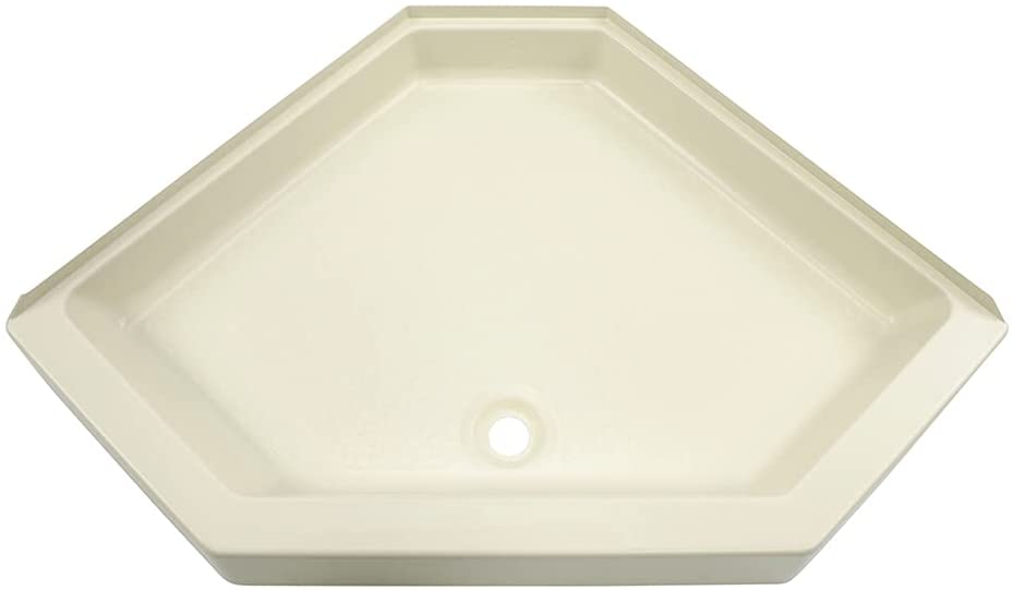 Lippert 301241 Better Bath 34" x 34" Neo Angle RV Shower Pan Center Drain Parchment