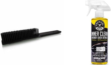 Chemical Guys ACC_S06 Professional Rubber Pet Hair Removal Brush & SPI_663_16 InnerClean Interior Quick Detailer And Protectant, Safe for Cars, Trucks, SUVs, Jeeps, Motorcycles, RVs & More, 16 oz Brush + Detailer And Protectant