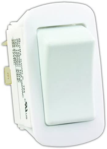 JR Products 14015 Water-Resistant SPST On/Off Switch - White