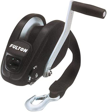Fulton 142316 XLT® Marine Trailer Winch, Single-Speed, 1,800 lbs. Capacity, 20 ft. Strap, 8 in. Handle