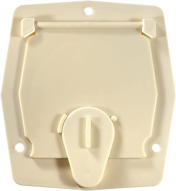 RV Designer B142, Round Electrical Cable Hatch, Basic, Flat Sided, 4.2 inch Diameter, Colonial White