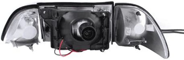 Anzo USA 121192 Ford Mustang Crystal w/Corner/Inner Corners Black Headlight Assembly - (Sold in Pairs)