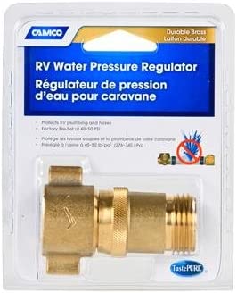 Camco RV Brass Inline Water Pressure Regulator- Helps Protect RV Plumbing and Hoses from High-Pressure City Water, Lead Free (40055) (20)