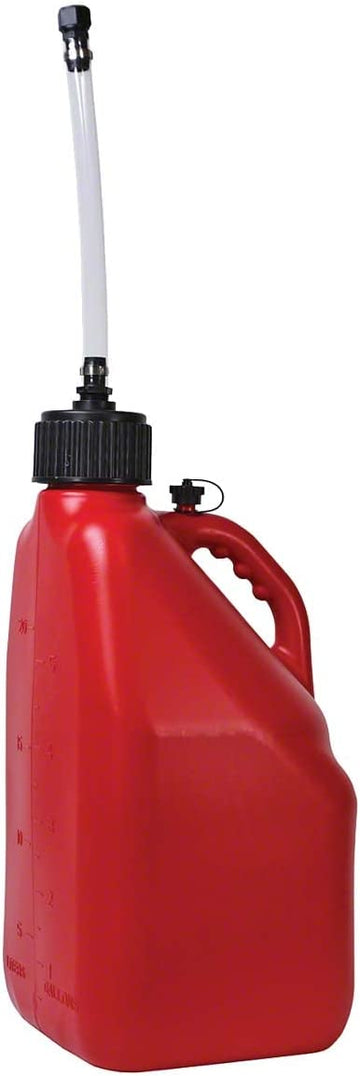 SpeedFX Liquid Storage Container 5 Gallon Capacity Red Plastic With Filler Hose and Cap