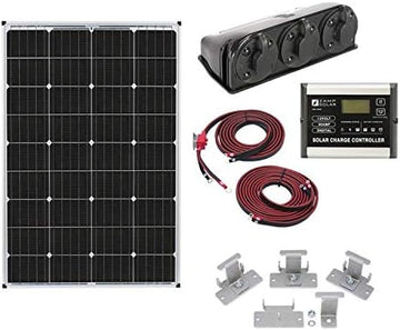 Zamp solar Legacy Series 115-Watt Roof Mount Solar Panel Kit with Digital Charge Controller. Durable Off-Grid Solar Power for RV Battery Charging - KIT1003