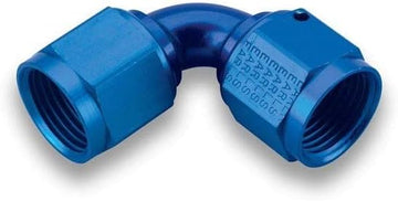 Earl's 935106 Blue Anodized Aluminum 90-Degree -6AN Female to Female Swivel Adapter