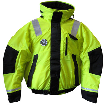 First Watch Hi-Vis Flotation Bomber Jacket - Hi-Vis Yellow/Black - Small