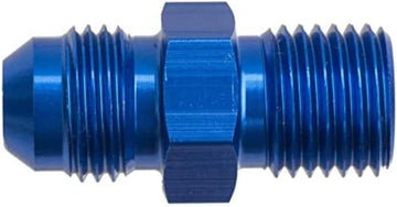 Redhorse Performance 8161-06-18-1 06 male AN/JIC flare to M18x1.5 inverted adapter - blue