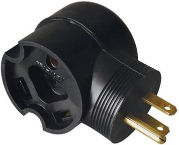 Road Power 9524 15 to 30-Amp Right Angle RV Adapter, Black