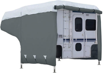 Classic Accessories Over Drive PolyPRO3 Deluxe Camper Cover, Fits 10' - 12' Campers (80-037-153101-00) , Grey 236"L (top) x 150"L (bottom) x 102"W x 99"H