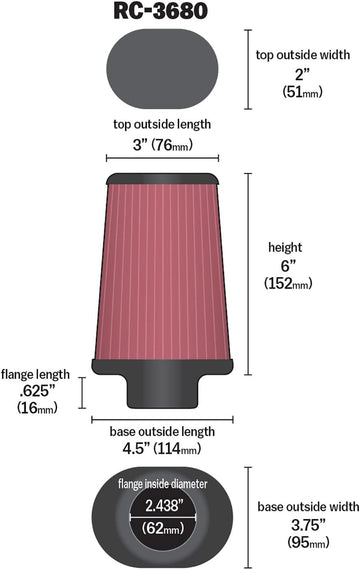 K&N RC-3680 Universal Chrome Filter