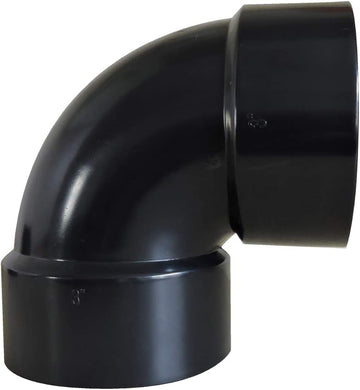 Valterra LLC D502878C 90 Short Turn 3" HUB DWV , Black