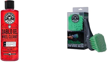 Chemical Guys CLD_997_16 Diablo Wheel Gel Concentrated Wheel Cleaner (Safe on All Wheel & Rim Finishes), 16 oz & ACCG08 Wheelie All Exterior Surface and Wheel Brush 16 oz Car Wash Soap + Wheel Brush, Black