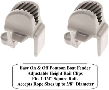 T-H Marine PFAC-1-DP Pontoon Fender Adjustable Clip - Gray - Pair - Pkgd