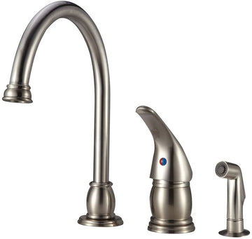 Dura Faucet (DF-NMK301-SN) RV Gooseneck Kitchen Faucet (Brushed Satin Nickel)