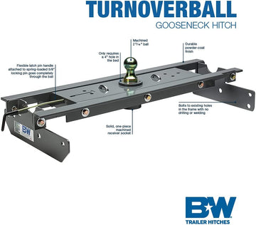 1314 B&W Turnover Ball Gooseneck Hitch Ball Ram 3500 2013