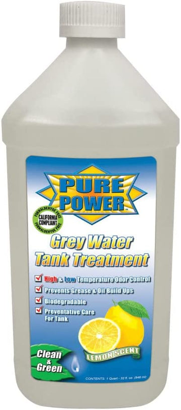 Valterra V23400 Pure Power Gray Water Tank Treatment - 32 oz, Lemon Scent