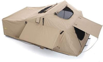 Smittybilt 2883 Overland Tent Rooftop Folding Tent Incl. Bedding 12V Socket 600D HD Rip Stop Polyester 1 in. Aluminum/Polyurethane Sandwich Base/Ladder Max Load 300kg/660 lb. Coyote Tan Overland Tent