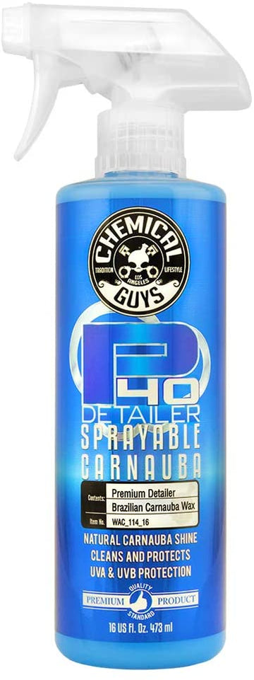 Chemical Guys P40 Detailer + 1X Carnauba - Quick Detail Spray & WATERLESS Carwash - Sample (16 OZ.) 16 Ounce