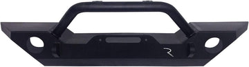 Rampage Rock Rage Front Bumper with Winch Plate | Steel, Textured Black | 99306 | Fits 2007-2018 Jeep Wrangler JK
