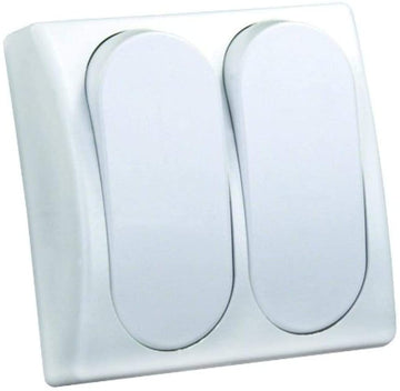 JR Products 13585 White SPST Modular On/Off Double Switch