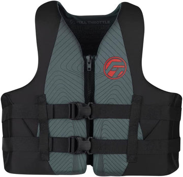 Full Throttle Adult Rapid Dry Neoprene Life Jacket, 2XL/3XL, Grey