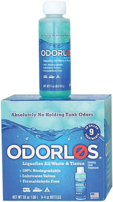 Valterra V77001 Odorlos Holding Tank Treatment - 4 oz. Bottles, Pack of 9 4 ounce 9 Pack