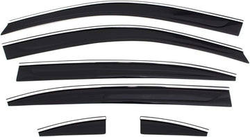 Auto Ventshade 796003 Seamless Ventvisor Window Deflector with Chrome Trim, 6 Piece,Smoke
