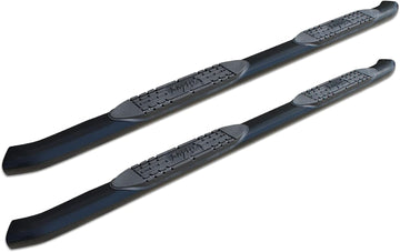 Raptor Series Nerf Bars Side Steps 4in Oval Black Curved for New Body 2019-2023 Ram 1500 Crew Cab