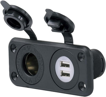 Park Power 12VCOMBORV Sea Link Deluxe Dual USB Charger Receptacle 12-24V Combo