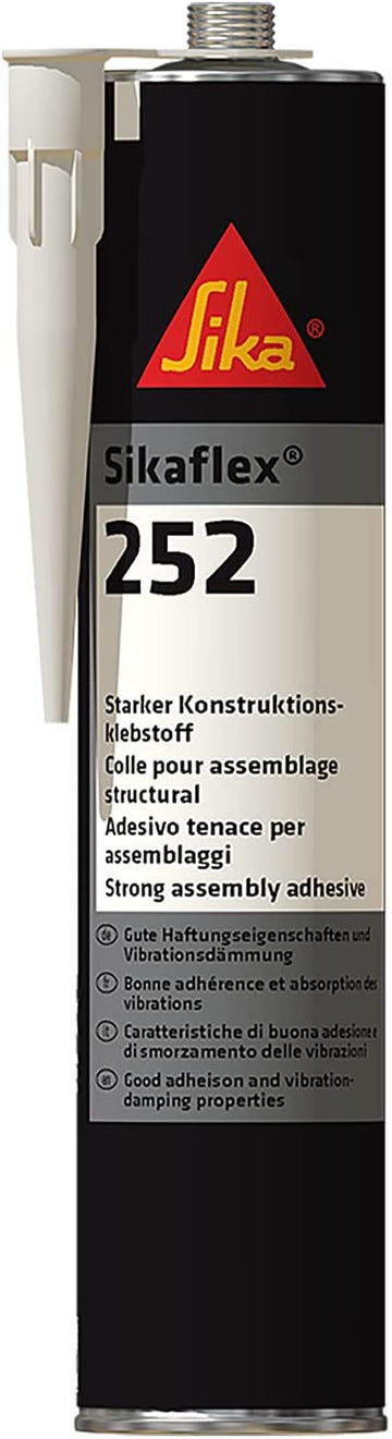 Sikaflex-252, Black, Polyurethane-Based, Non-Sag Assembly Adhesive for Structural Joints, 300 mL (10.1 US fl. oz)
