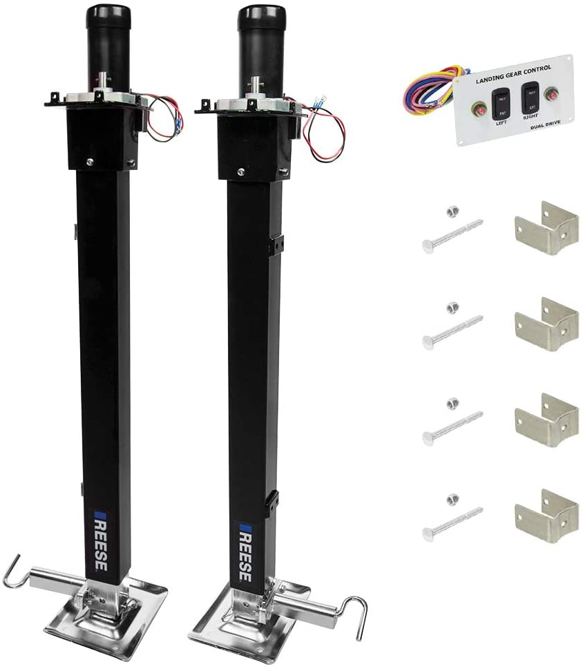 Reese 500708 Fifth Wheel RV Landing Gear System, Single Output 8K Static, 8K Lift