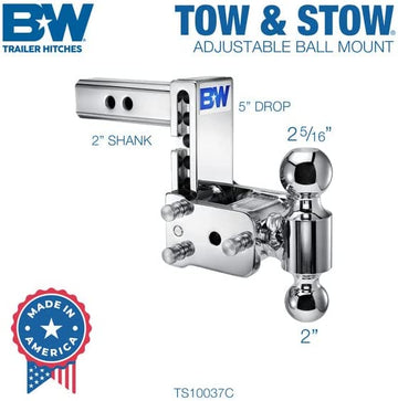B & W Hitches TS10037C Chrome 8" Dual Ball