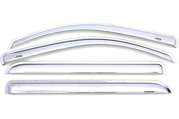Auto Ventshade [AVS] Ventvisor/Rain Guards | Chrome, 4 pc | 684805 | Fits 2019-2022 Chevrolet/GMC Silverado/Sierra 1500 Crew Cab, 2020-2022 Silverado/Sierra 2500 HD/3500 HD Crew Cab Outside Mount - Chrome