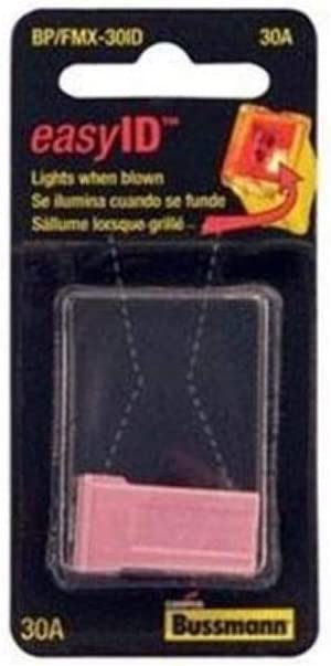 Bussmann BP/FMX-30ID Easy ID Slow Blow Female MAXI Fuse with LED Indicator (30 Amp (Pink)), 1 Pack